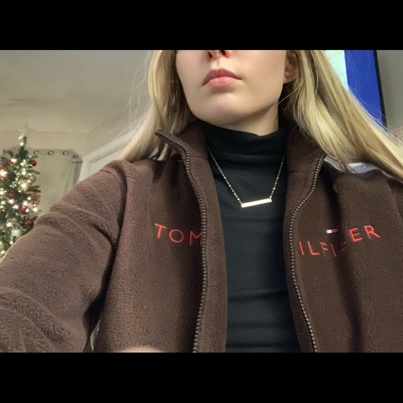 BROWN Tommy Hilfiger fleece zip up jacket - Picture 2 of 5